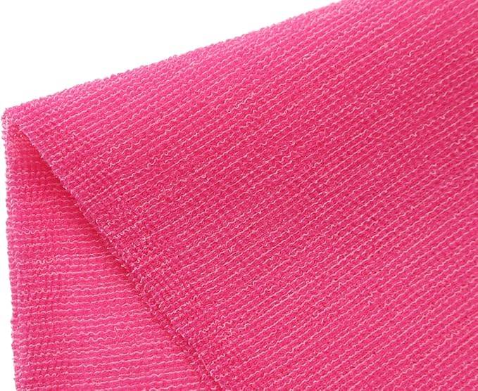 Extra Rough, Exfoliating Washcloth [Made in Japan] Exfoliating Towel Special texture makes Fluffy Foam lather, Back Scrubber, Dead Skin Cell Remover [Loofah for Women and Men] (Pink)