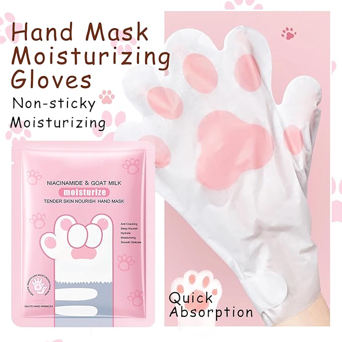 Hand Masks, 6 Pairs Hydrating Exfoliating Hand Peeling Mask, Smooth Hand Masks Moisturizing Gloves Overnight for Dry, Rough, Cracked Hands, Hand Skin Moisturizer Glove for Women Men（A