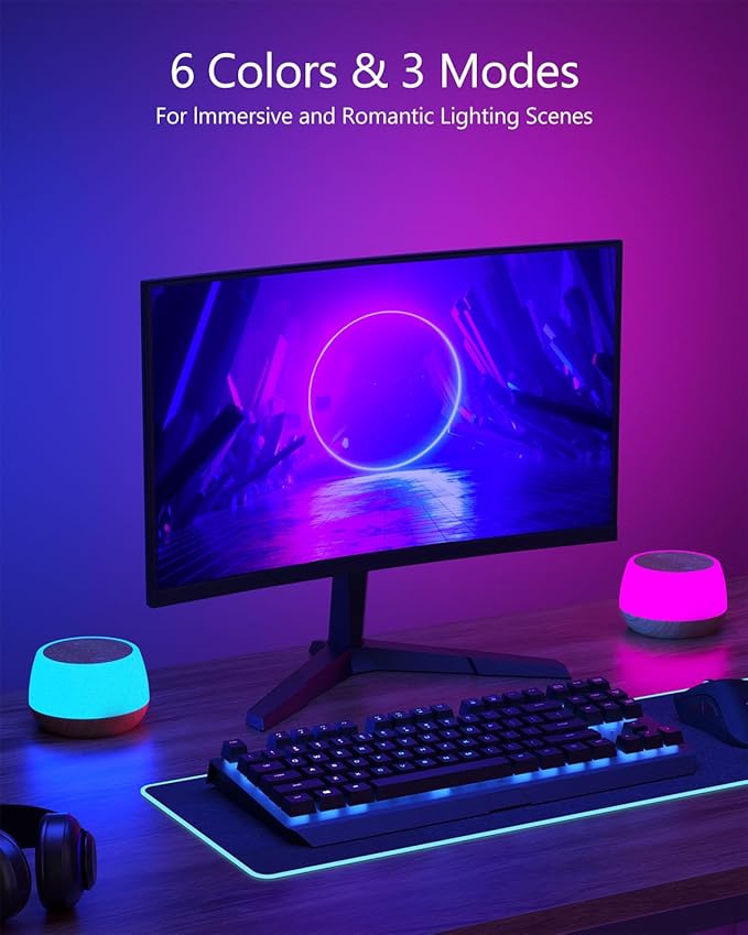 Kids Night Light Touch, Rechargeable Bedside Lamp Stepless Dimmable, 3 Modes & 9 Colors Changing, Portable Touch Table Lamp with Timing & Memory, Soft Eye Caring Night Lamp for Adults