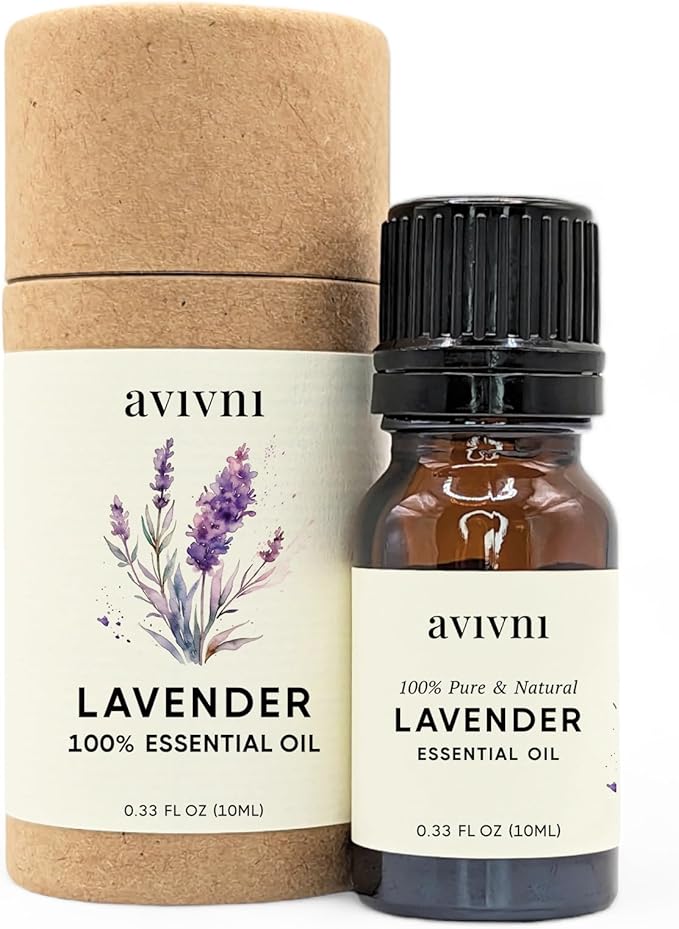 Avivni French Lavender Essential Oil - 100% Pure & Natural, Organic, Undiluted for Aromatherapy, Skin, Hair and Diffusers (0.33oz - 10ml)