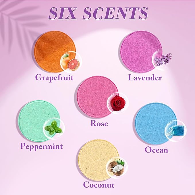 DeckTheHalls 36 Pack Shower Steamers - Mother's Day, Birthday Presents - Shower Bombs with Lavender Mint Rose Coco Ocean Grapefruit Natural Fragrance, Self Care & Relaxation Presents for Women and Men