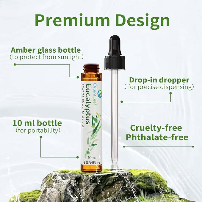 Essential Oils Set for Diffusers, Christmas Essential Oils Gifts for Women, Aromatherapy Stocking Stuffers, Lavender, Eucalyptus, Lemongrass, Sweet Orange, Peppermint, Tea Tree (6x10ml)