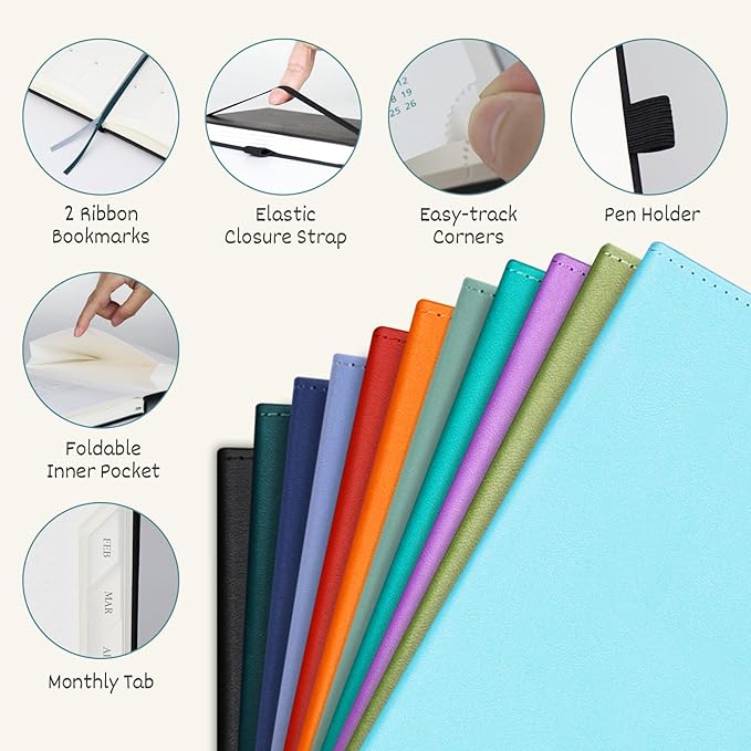 BEZEND Planner 2025-2026 Weekly and Monthly, 8.5" x 11" Academic Calendar (Jul 25-Dec 26) Vertical Daily Appointment with Hourly Timeslot & Monthly Tab, PU Leather Hardcover - Orange