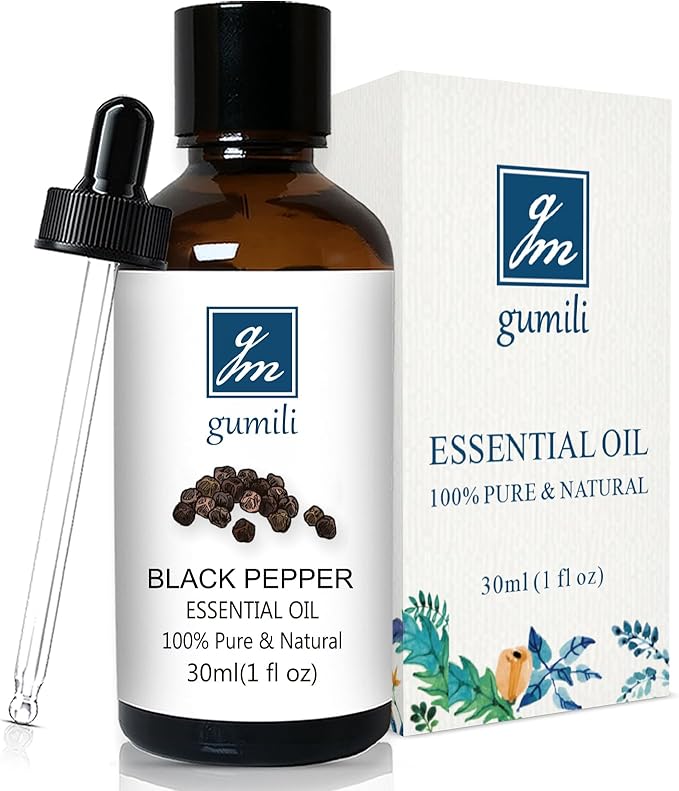 Black Pepper Essential Oil 1 Oz – 100% Pure Natural Black Pepper Oil for Diffuser, Massage, DIY Blends & Personal Care, Fresh Spicy Aroma
