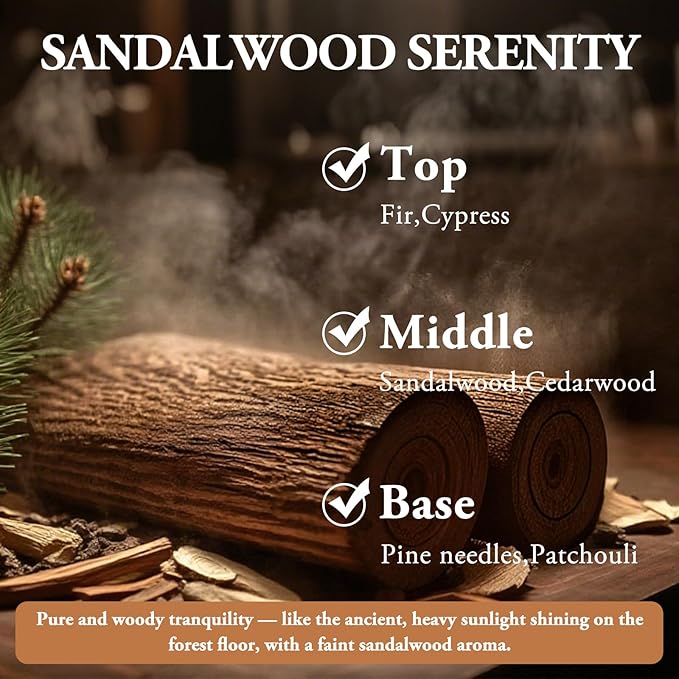 2 Pack Hanging Car Air Freshener, Long Lasting Essential Oil Diffuser Bottle, Plant-Based Natural Fragrance for Car Home Office, Leak-Proof & Non-Toxic | Sandalwood