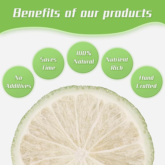 Haomly Freeze-dried Seedless Lime Slices,About 40 Slices,Dehydrated Limes for Cocktails,Tea, Snacking, Baking, Smoothies, Garnishing, and Desserts,100% Natural Dried Limes