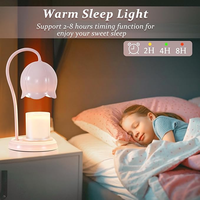 Candle Warmer Lamp Pink, Dimmable Scented Wax Melt Warmer with Timer, Lamp Candle Warmer for Womens Gifts, Housewarming Gifts for Home Bedroom Decor, Xmas Birthday Gifts for Mom