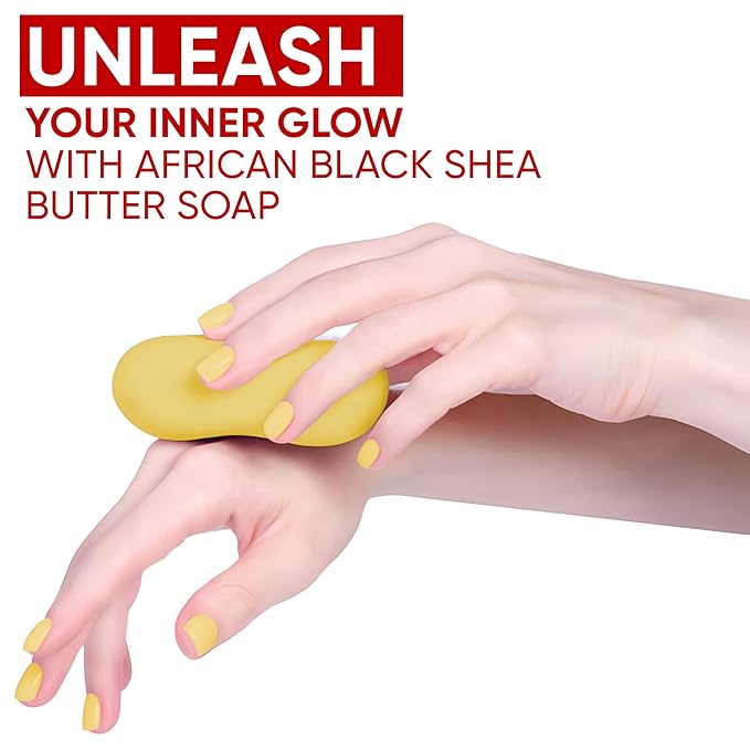 HERBOGANIC African black soap with Shea butter Herbal Soap | Pack of 6 of 5oz soap Bar | Ideal for Men and Women, Soothing and Nourishing Soap for Moisturization