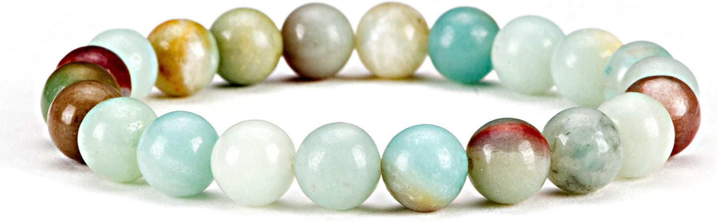 Cherry Tree Collection - Small, Medium, Large Sizes - Gemstone Beaded Bracelets For Women and Men - 8mm Round Beads