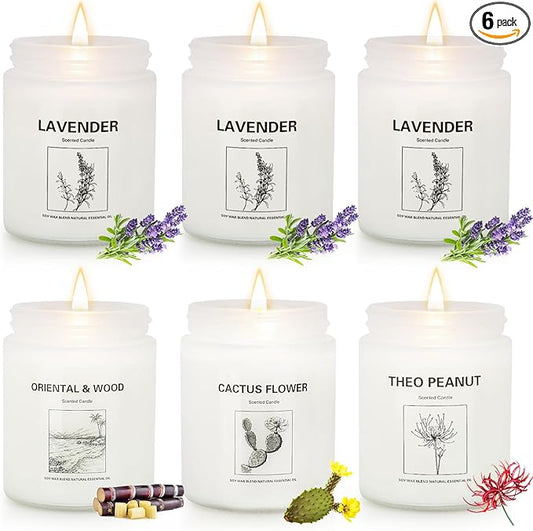 LOSNYA Scented Candles Set, 6 Pack 42OZ Aromatherapy Candle Gifts for Women, Lavender Candles, Natural Soy Wax Long Lasting Candle Gifts for Birthday Mother's Thanksgiving Day