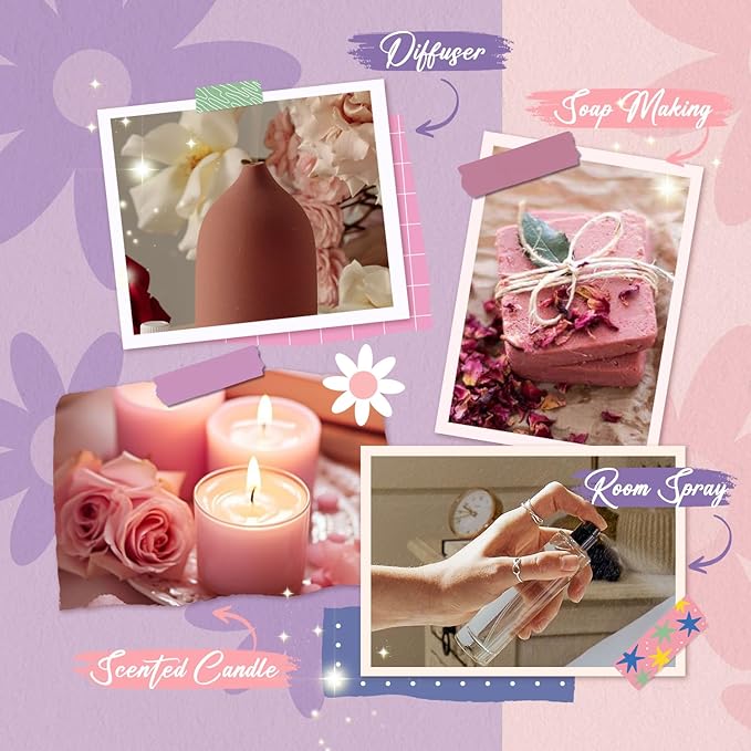 Tranquil Diffuser Oils, SNOWSEN Essential Oil Set for Diffuser, Soap & Candle Making, Aromatherapy Oils Gift Set Includes Amber, Vanilla, Cucumber & Mint, Clary Sage, Ylang Ylang, Mountain Air