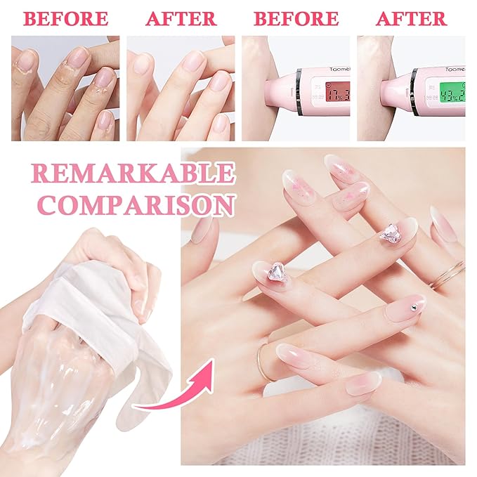 Hands Mask Moisturizing Gloves, 6PCS Hydrating Hand Peel Masks Exfoliating Gloves for Dry, Cracked, Rough, Aging Hands, Lightweight Soft Hands Mask Moisturizer Gift Set for Women Men (B)