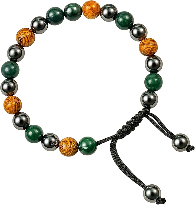 Natural Healing Crystal Bracelet for Women - Mens Bracelet Energy Balancing Gemstones Set - Adjustable Stone Bead Bracelet for Men and Women - Chakra Crystal Therapy Accessory, Meditation