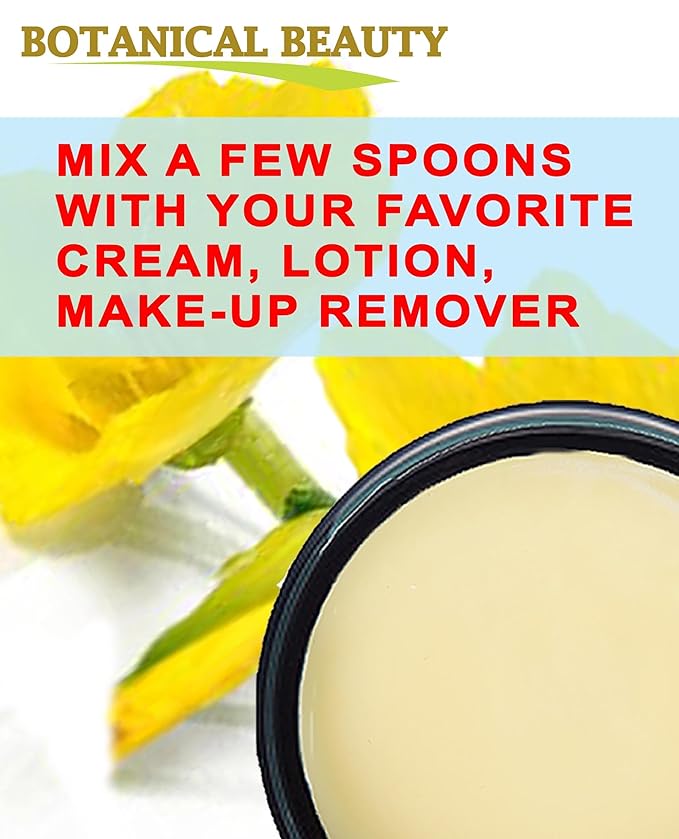 Botanical Beauty EVENING PRIMROSE OIL BUTTER Pure Natural Virgin Unrefined RAW for FACE, SKIN, BODY, DAMAGED HAIR, NAILS. (8 Fl Oz)