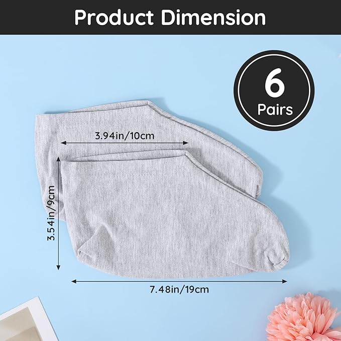 Segbeauty 12 Count Sleep Lotion Cotton Socks for Women, 6 Pairs Moisturizing Socks for Foot Care Cracked Heel Repair, Overnight Spa Dry Feet Care Kit for Women, Moisture Sleeping Sock for Dry Feet