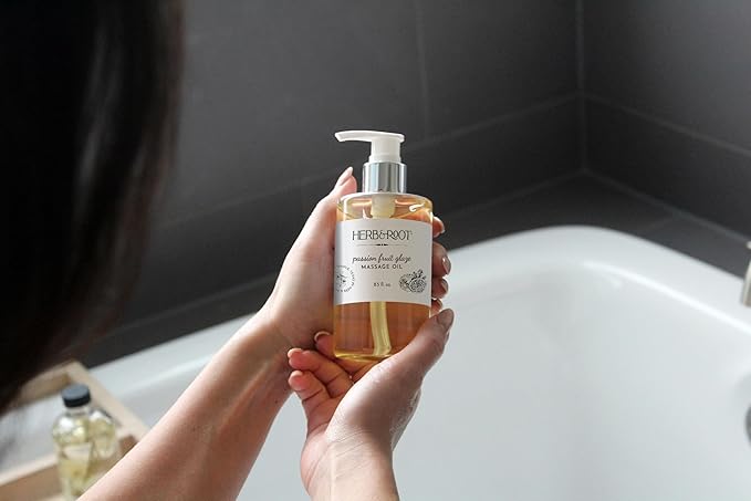 Passion Fruit Glaze Massage Oil, 8.5 oz | Tropical Maracuja Body Oil with Coconut & Sweet Almond Oils | Non-Sticky, Lightweight, Moisturizing Massage Oil & Gift