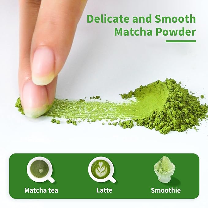 TIAN HU SHAN Matcha Green Tea Sticks, Portable Matcha Powder Unsweetened No Additives, Suger Free, Single Serve 20 Count