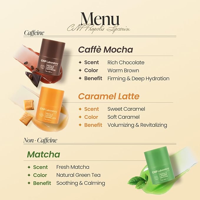 CNP Café Lip Butter - Propolis Lipcerin™ 05 Caffé Mocha, Hydrating Overnight Manuka Lip Balm & Mask, 12hr Long-Lasting Moisture, Korean Skin Care, 0.5 fl.oz.
