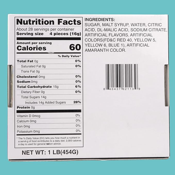 Fruit Slice Candy 1 Lb Individually Wrapped Old Fashioned Treats, 10 Assorted Flavors, Approximately 110 Pieces