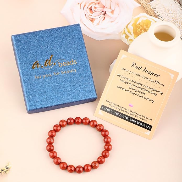 AD Beads 4mm6mm8mm10mm Handmade Bracelet - Natural Gemstone for Peace and Tranquility - Meditation, Yoga, Healing and Energy Gift for Unisex