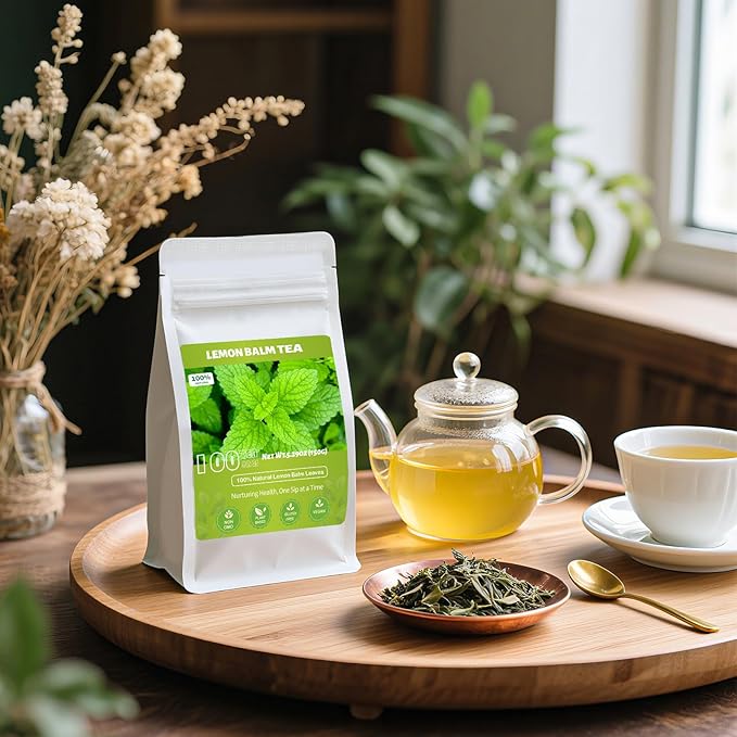 Lemon Balm Tea, Natural Lemon Balm Herbal Tea Bags for Calming and Digestion Support Caffeine-free - (100 Count (Pack of 1)