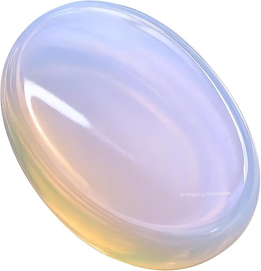 Amazing Gemstone Opalite Worry Stone Crystals and Healing Stones - Worry Stones for Stress Relief Gifts - Piedra Crystal Fidget for Meditation,Relaxation - Unique Stocking Stuffers and Birthday Gifts