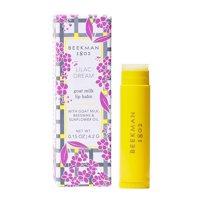 Beekman 1802 Lilac Dream Lip Balm - 0.15 oz - Scented - Hydrates, Softens & Repairs - With Goat Milk, Beeswax & Sunflower Oil - Good for Sensitive Skin - Cruelty Free