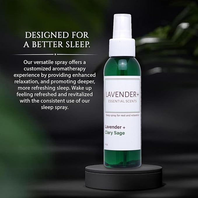 Lavender Sleep Spray for Pillows, Linens & Pajamas – Natural Calming Lavender & Clary Sage Aromatherapy Mist with Amethyst & Reiki Energy. Deep Sleep + Bedtime Relaxation for Adults & Kids. 4 oz (2)