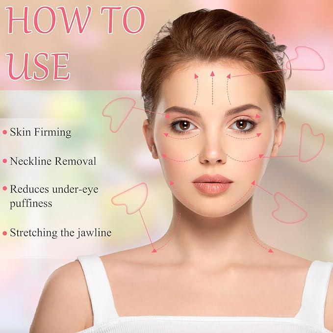 Sherr 48 Pcs Gua Sha Facial Tool Resin Gua Sha Massage Tool Heart Shaped Facial Stone Board for Face Body Skin Massage Spa Acupuncture Prevent Wrinkles (Vivid Colors)