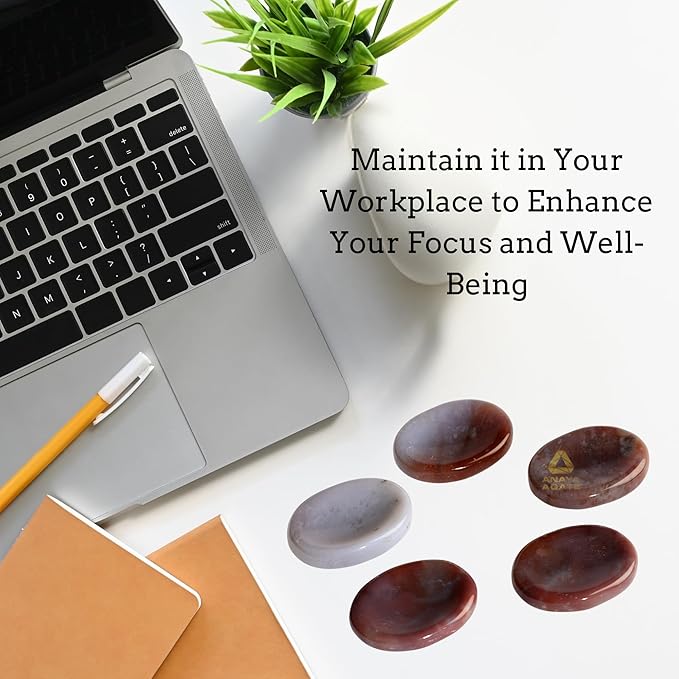 Fancy Agate Worry Stone – Crystal Thumb Worry Stones for Anguish, Stress – Relaxing and Soothing Balance Stones for Meditation, Stress Relief – Healing Stones and Crystals for Men and Women