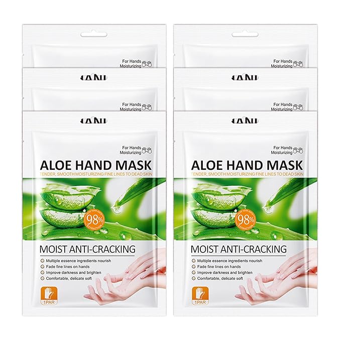 Hand Masks Moisturizing Gloves,6 Pairs Hydrating Hand Peel Masks Gift Set for Dry Cracked Hands Care,Long-lasting and Non-greasy Hand Moisturizer Gloves for Women N