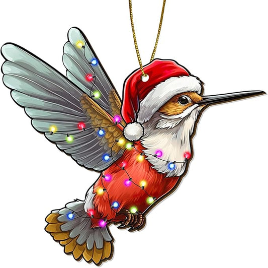 2 Side Printed Hummingbird Wooden Christmas Ornaments 2025, Keepsake for Women, Men and Friends, Bird Christmas Tree Ornaments, Animal Christmas Tree Decorations
