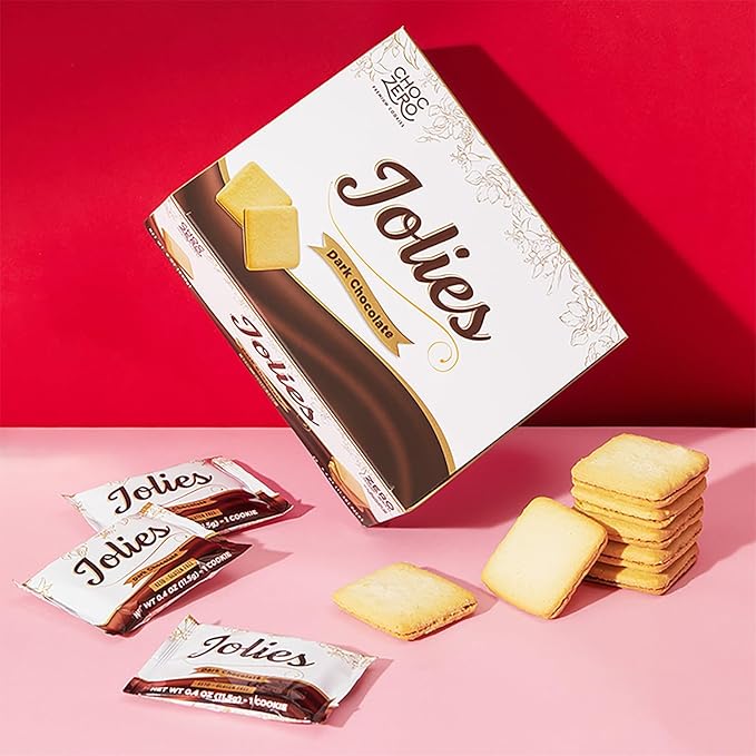 ChocZero Chocolate Cookies, Dark Chocolate Jolies, Gluten Free, No Added Sugar, 20 Crispy Chocolate Filled Keto Cookies Per Box, 8 Ounce (Pack of 1)
