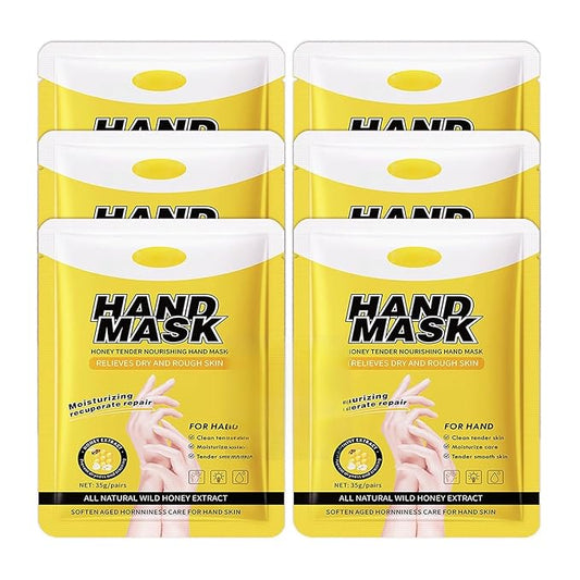 Hand Masks Moisturizing Gloves,6 Pairs Hydrating Hand Peel Masks Gift Set for Dry Cracked Hands Care,Long-lasting and Non-greasy Hand Moisturizer Gloves for Women L