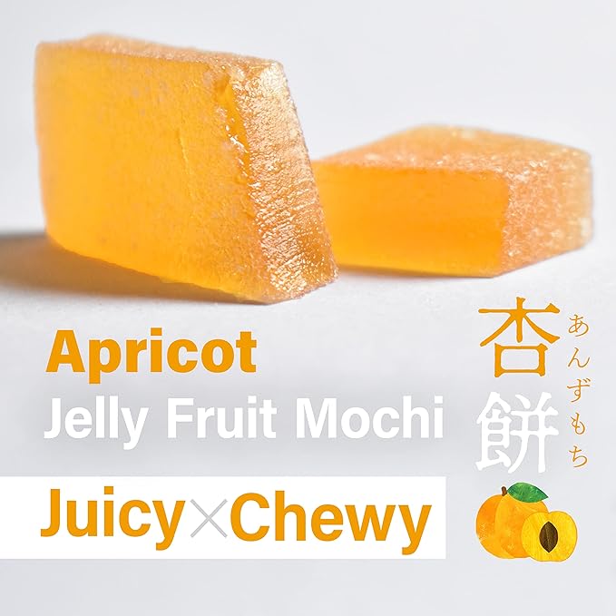Jelly Fruit Mochi, Japanese Traditional Candy, individually wrapped, Artisanal Handworks, 100% Japanese Apricot, 300g【YAMASAN】