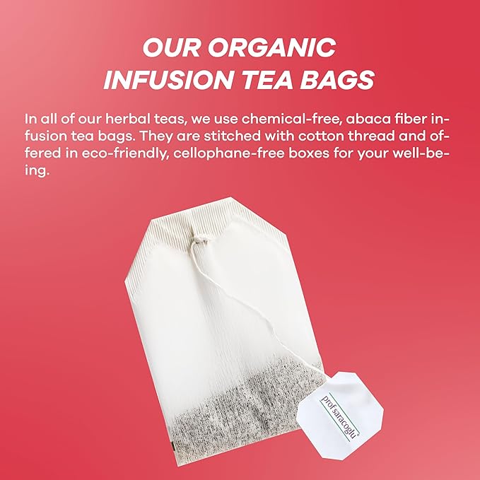 Prof Saracoglu 1 Box Pro-Tilya Herbal Tea – Caffeine-Free Herbal Blend with Natural Digestive Support, Caffeine-Free Metabolism Friendly Tea, 20 Tea Bags in Eco Resealable Box