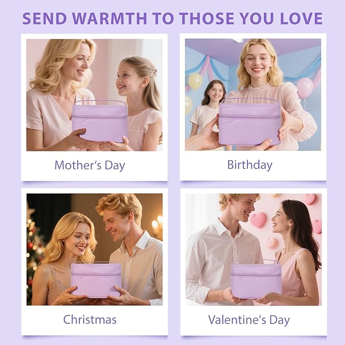 Lavender 33 Pcs Spa Bath & Body Gift Set, Face Sheet Mask Skin Care for Women, Hydrogel Mask, Lip Gloss, Cosmetic Bag, Face Serum, Necklace, Cleanser, Gua Sha, Christmas, Mother Day, Anniversary