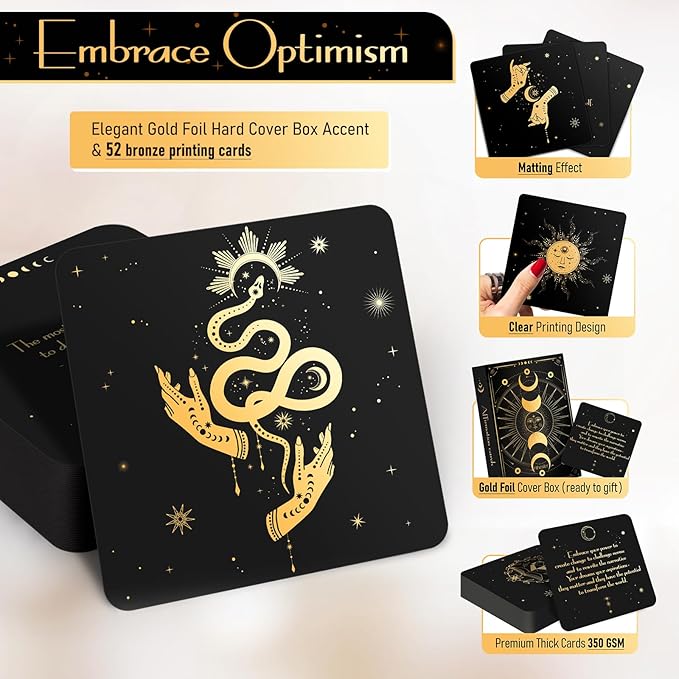 Hihealer Positive Affirmation Cards – 52 Daily Mindfulness Cards for Women, Self Care & Inspiration, Motivational Gifts for Women and Men