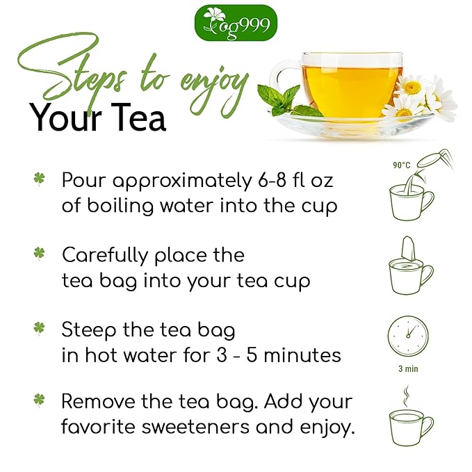 TOG999, Premium 100 Eucalyptus Leaf Tea Bags, 100% Natural & Pure. Loose Leaf Herbal Tea. No Sugar, No Caffeine, No Gluten, Vegan.