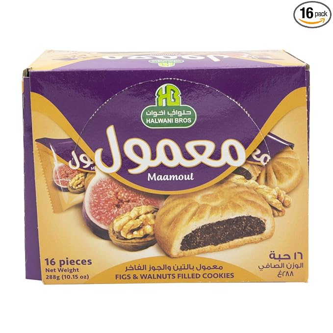 Halwani Bros Maamoul Fig & Walnut Filled Cookies 16 Pieces 10.15 OZ