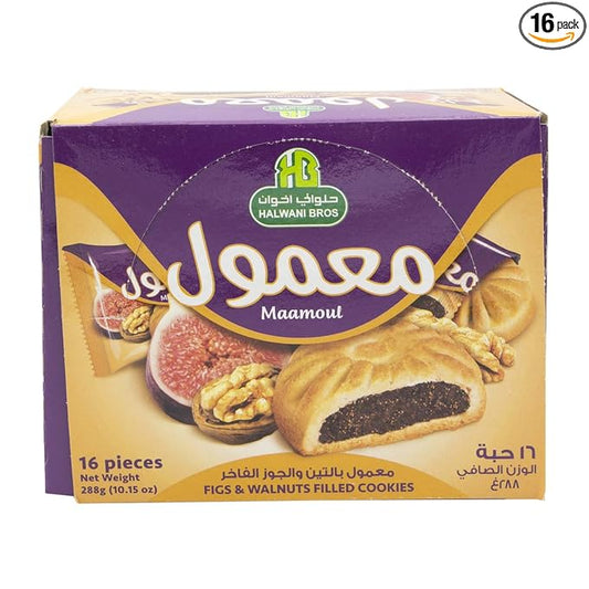 Halwani Bros Maamoul Fig & Walnut Filled Cookies 16 Pieces 10.15 OZ