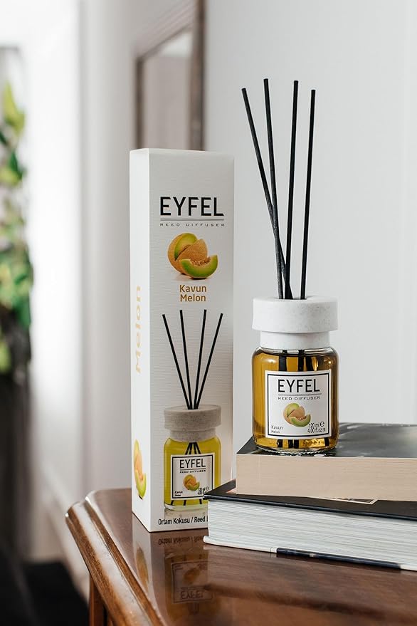EYFEL Reed Diffusers for Home – Melon Reed Diffuser Set 4.05 fl oz Oil Diffuser Sticks, Bathroom Diffuser, Home Fragrances, Scented Sticks, Home Decor