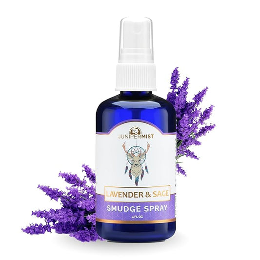 Lavender and Sage Smudge Spray (4oz) Calm & Clear - Smudge Mist for Cleansing Negative Energy – Smokeless Sage Water Spiritual Room Spray – USA Made