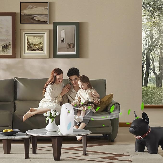 Automatic Air Freshener Spray Dispenser (2-Pack),Wall Mounted/Free Standing Automatic Air Fresheners for Home and Commercial Use, Multiple Time Scent Release Setting for Room/Restroom Sprayer (White)