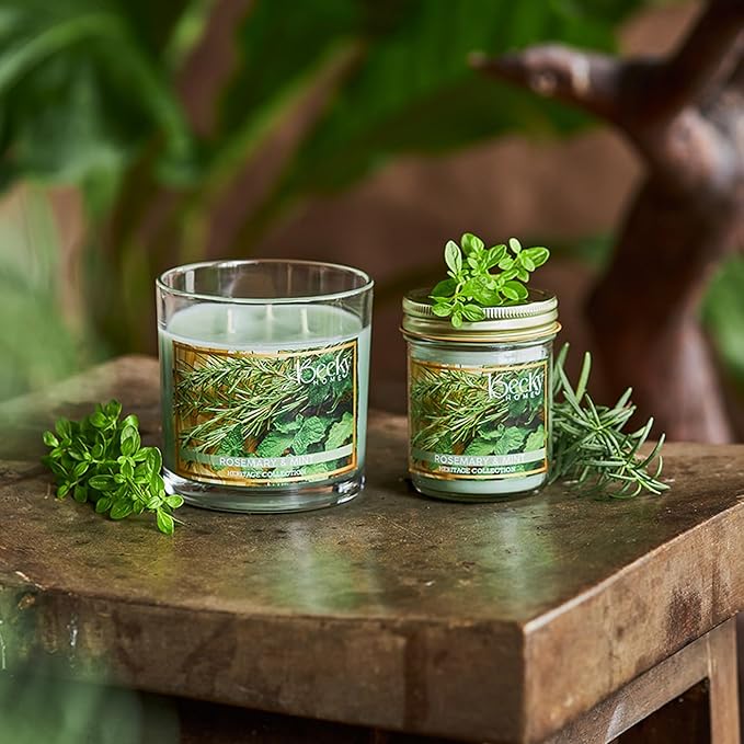 8oz Rosemary Mint Scented Candles for Home, 45 Hrs Soy Wax Candle for Stress Relief, House Aromatherapy Candle Fall Gifts for Men and Women