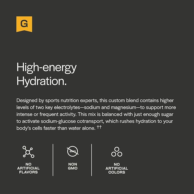 Gainful Hydration + Caffeine Powder Packets with Key Electrolytes Magnesium & Sodium + L Theanine, Low Sugar Drink Mix, Tropical Mango, 21 Sticks