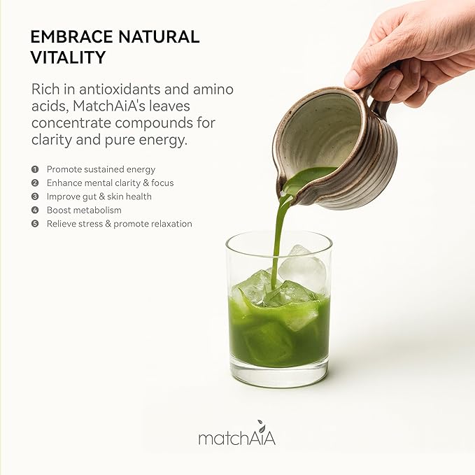 MatchAiA Organic Ceremonial Matcha Green Tea Powder - Premium Ceremonial Grade, First Spring Harvest, USDA Certified, 100% Pure - Sugar Free, Gluten Free (40g / 1.4oz Tin)