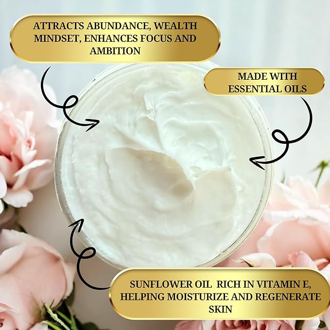 Billionaire Body Butter – Ultra-Luxurious Natural Moisturizer with Shea Butter, Vitamin E & Sunflower Oil | Manifest Wealth, Confidence & High-Value Energy | Vegan, Handmade, Abundance Ritual Skincare