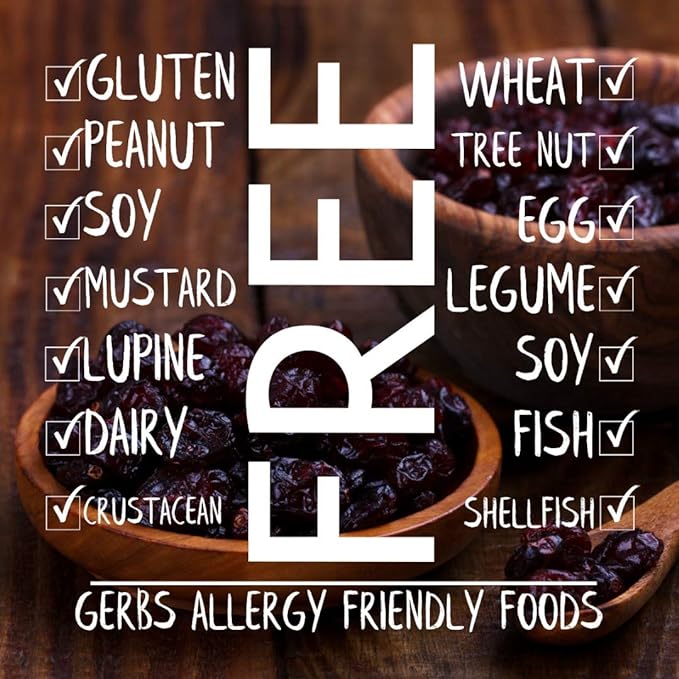 Gerbs Dried Cranberries 4 lbs. | Unsulfured, No Additives, Resealable Bag | Naturally Tart & Juicy | Top 14 Allergen-Free