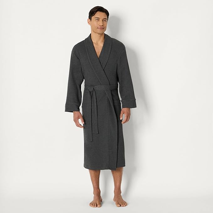 Amazon Essentials Men's Lightweight Waffle Bathrobe (Available in Big & Tall)
